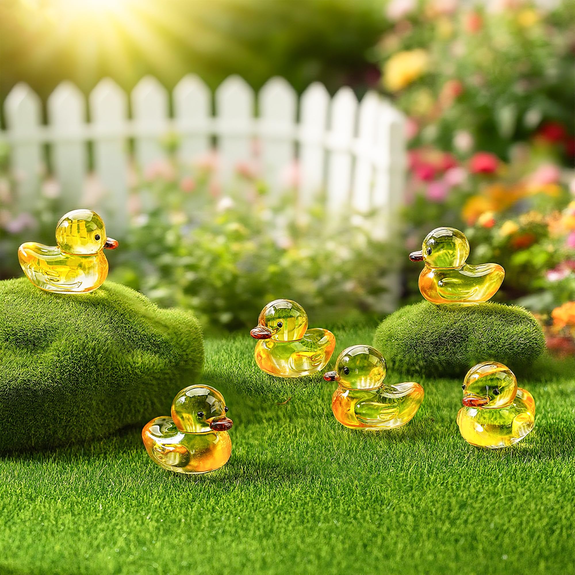 Amazon.com: H&D HYALINE & DORA 6 Pcs Mini Yellow Glass Duck