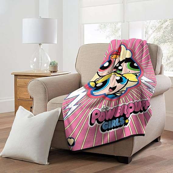 Northwest Powerpuff Girls Micro Raschel Throw Blanket, 46 x 60, Peeking Puffs