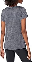 Vista 135 de Yaxa Essentials Camiseta de manga corta con cuello redondo para mujer, de secado rápido, para entrenamiento, gimnasio, paquete múltiple Tinte
