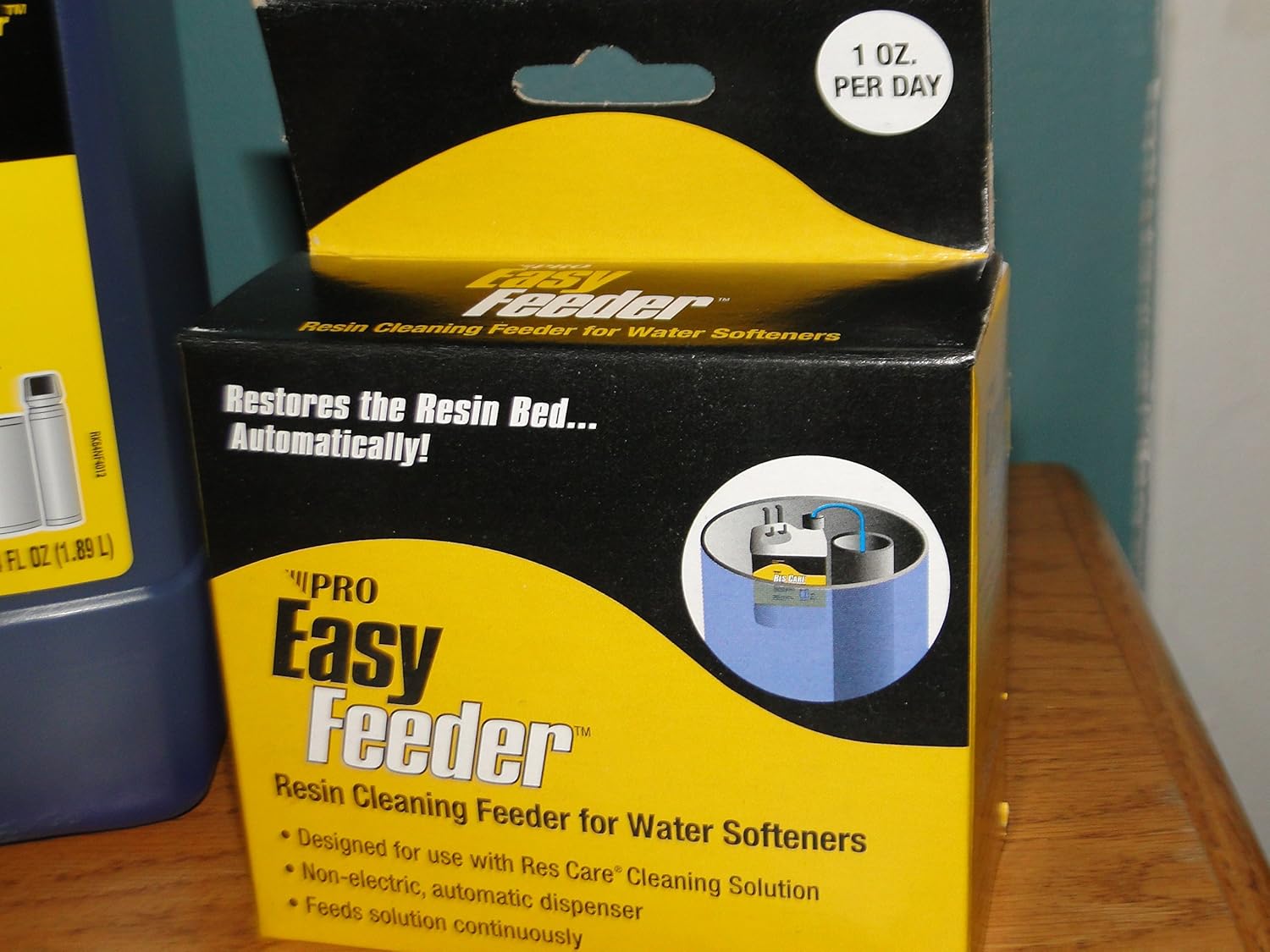 Pro Res Care Water Softener RESIN Cleaner KIT 64oz + Automatic Easy Feeder STARTER KIT 0.5 oz per day