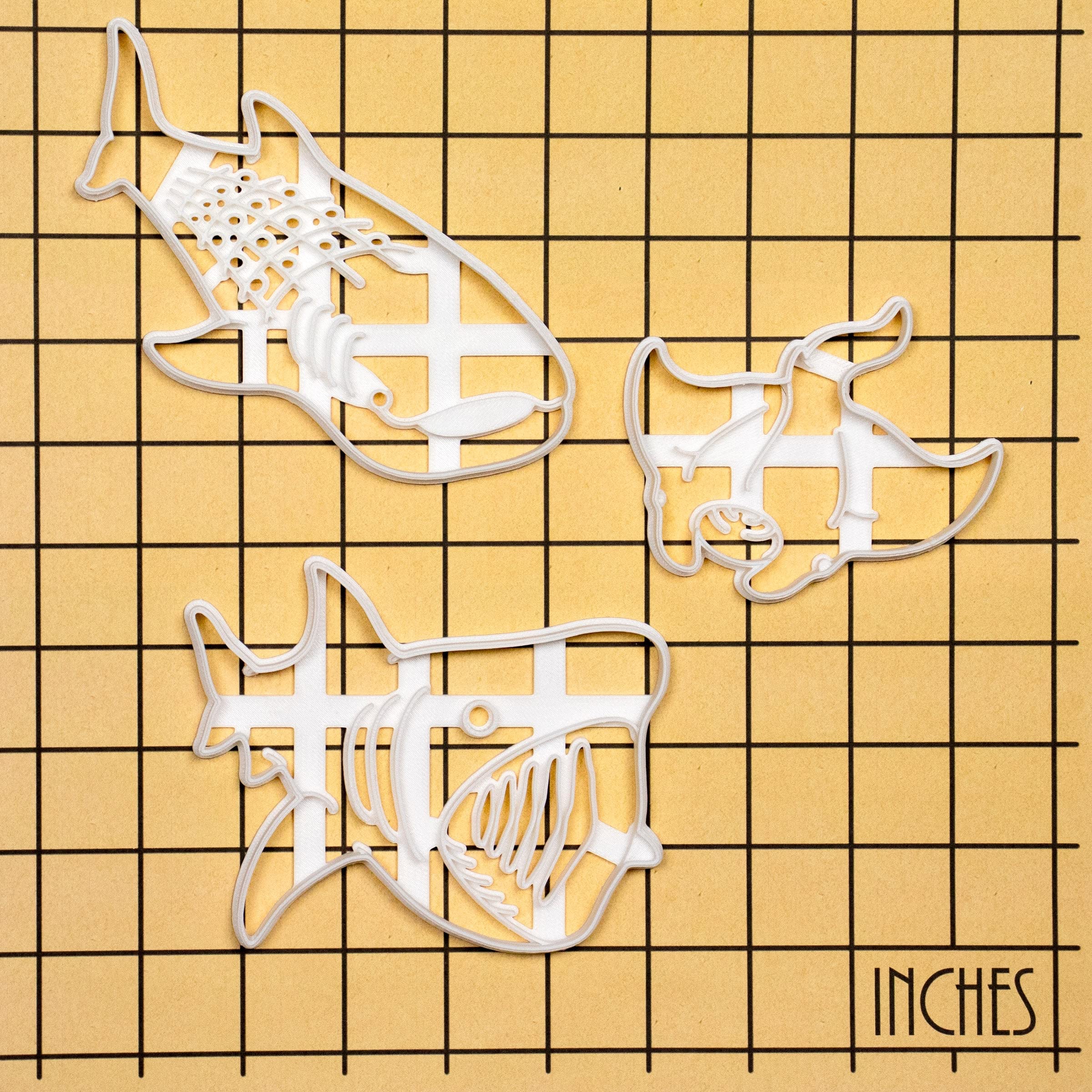 ensemble de 3 emporte-pièces pour animaux de la mer profonde (design: raie manta, requin baleine, requin pèlerin), 3 pièces