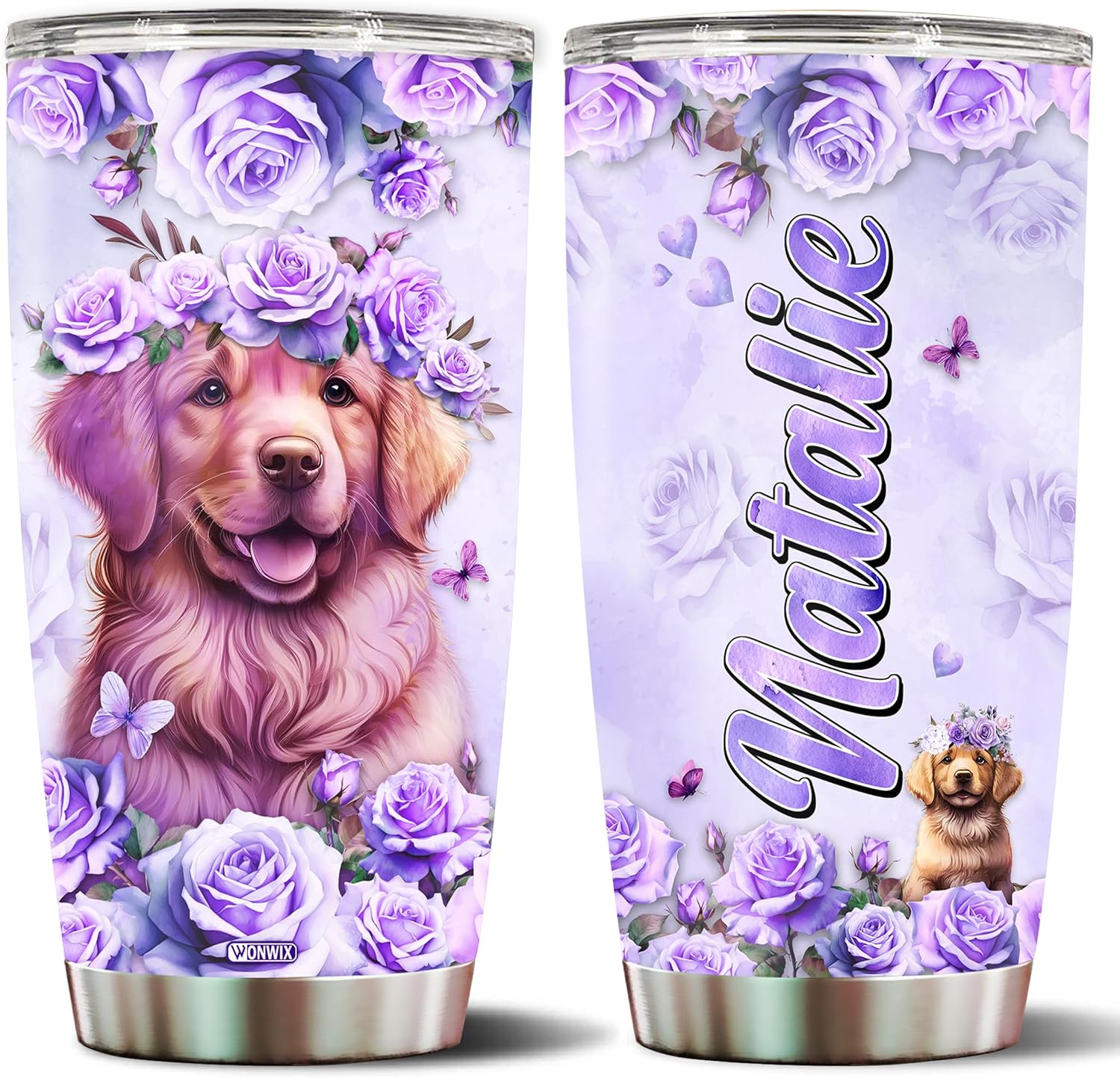 Personalized Border Collie Gifts for Women 20oz Stainless Steel Insulated Tumbler with Lid Water Bottle Travel Coffee Mug Wife Daughter Mom Mothers Day Christmas Birthday Valentine