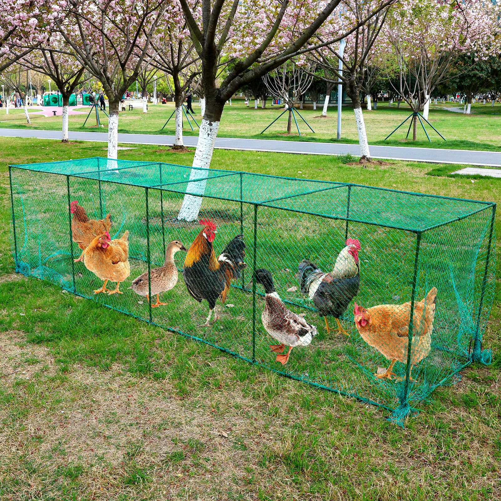 UNIFAMILY Túneles grandes para pollos, corral portátil para gallineros, túnel de pollo para patio exterior, corrales de pollos para patio, fácil instalación, gallinero adecuado para pato, conejo