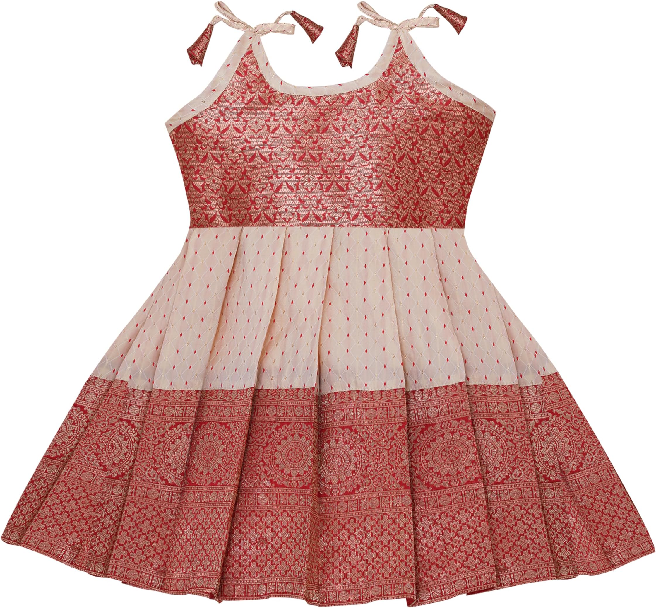 Baby Girl's New south Indian traditional pattu pavadai Jecquard lehengha choli