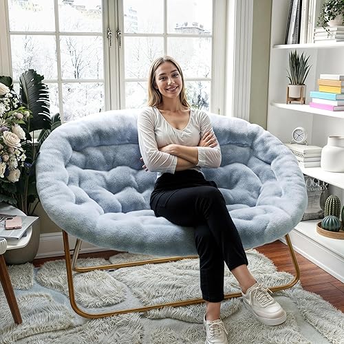 Miniatura 6 de Flash Furniture Eleanor - Silla doble platillo con marco de acero plegable, silla portátil de gran tamaño, para dormitorio o dormitorio, 56