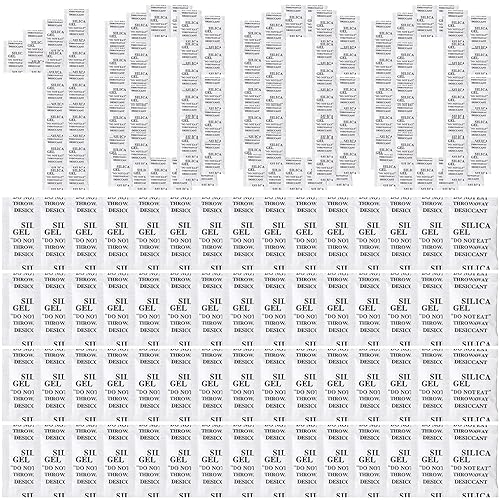 Paquete de 1000 unidades de 0.07 oz de gel de sílice paquetes desecantes para almacenamiento absorbentes de humedad, gel de sílice antihumedad