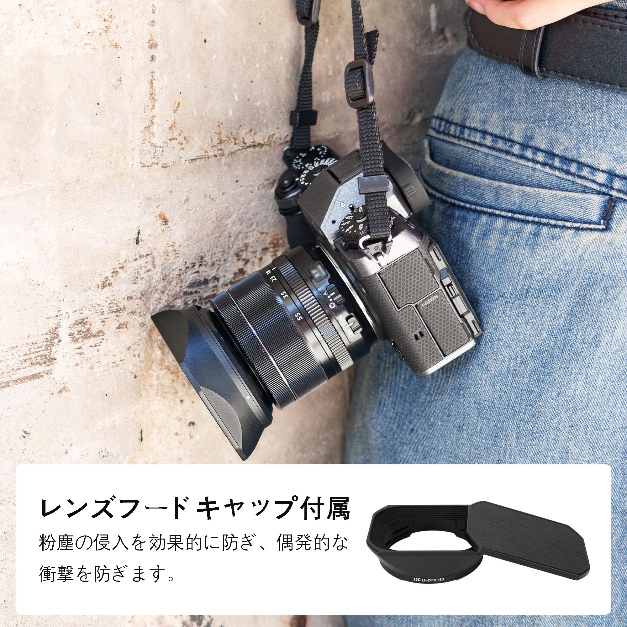 Amazon | JJC メタル 正方形 レンズフード + フードキャップ 富士 