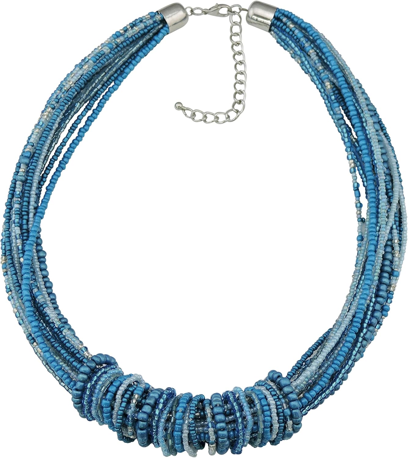 Bocar Chunky Statement Colorful Seed Beads Women Choker Collar Necklace