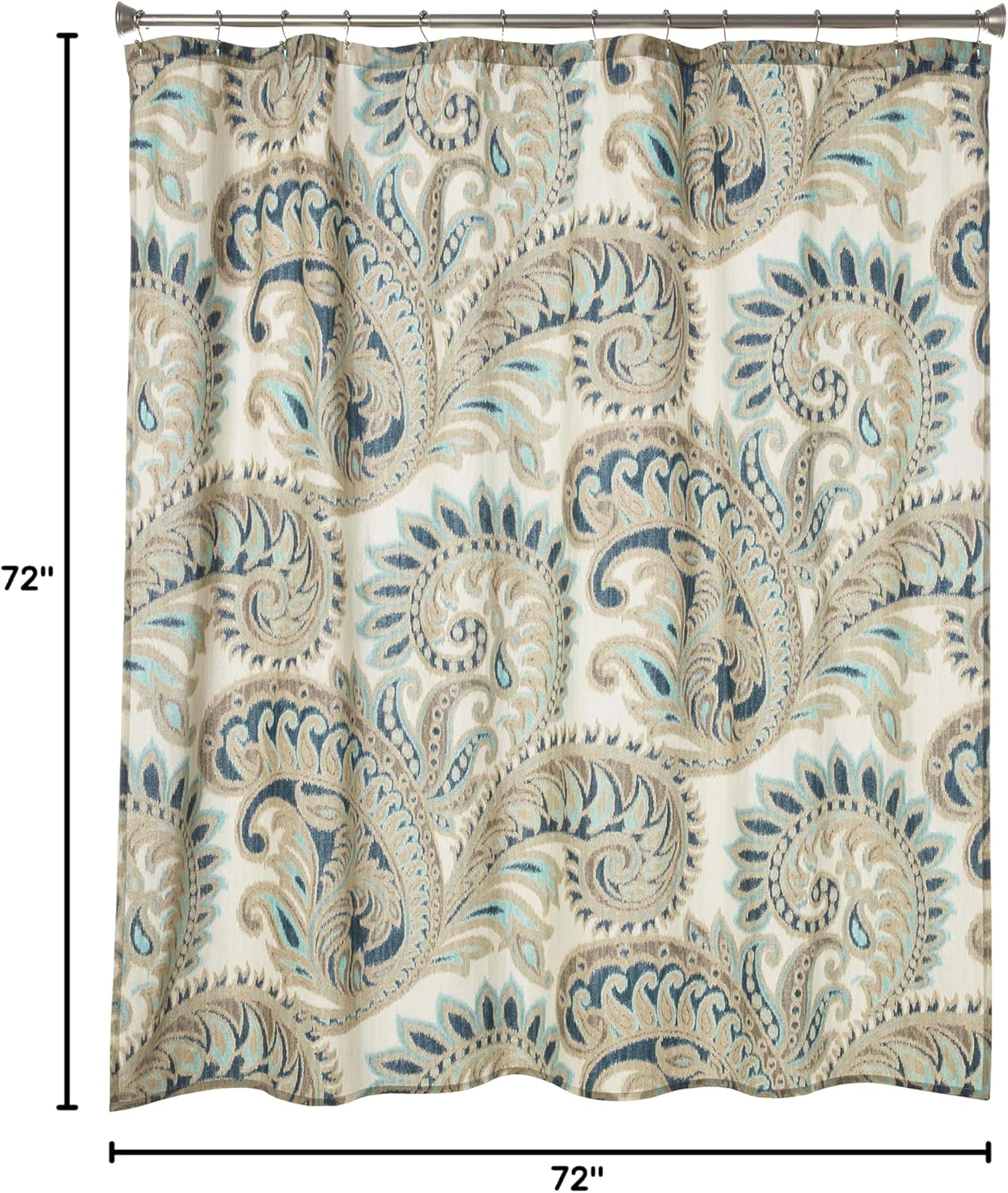 INK+IVY II70-233 Mira 200TC Shower Curtain, 72 x 72, Blue