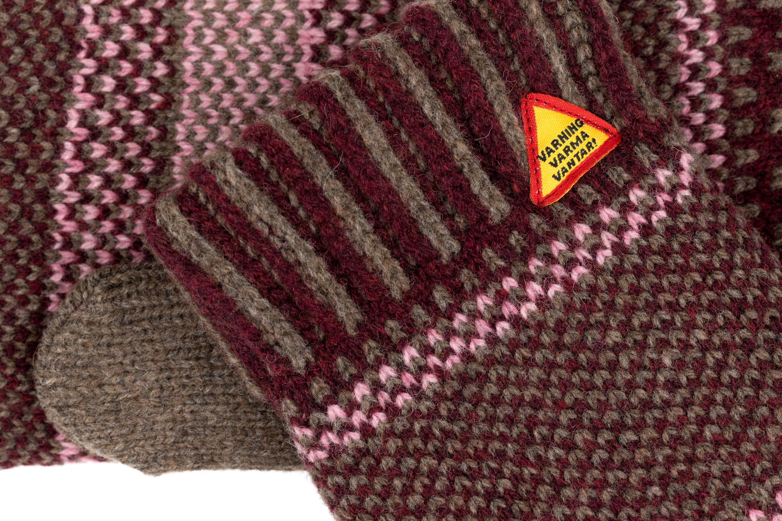 ÖJBRO VANTFABRIK guanti in maglia lana merino Fager Iselin M (7-9) multi guanto fuderato caldi morbidi Svezia