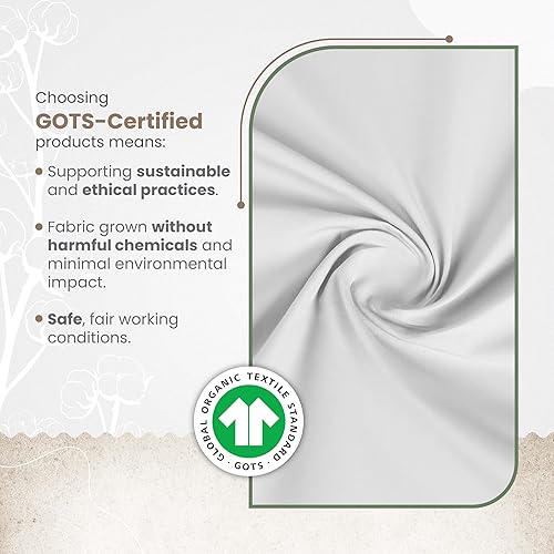 Miniatura 8 de EcoPure - Juego de sábanas de 4 piezas tamaño matrimonial, sábanas 100% algodón orgánico, sábanas lavadas cómodas, refrescantes, sábanas de bolsillo