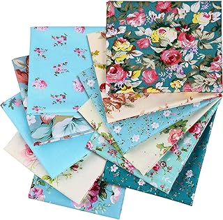 12 Pieces Floral Fat Quarters Patchwork Sewing Quilting Fabric Bundles 20 x 16 Inch/ 50 x 40 cm, Precut Fabric for DIY Sewing Crafting Quilting Art Craft Supplies