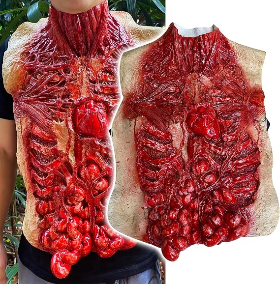 Halloween Fake Body Parts Scary Bloody Organ Intestine Zombie Mask
