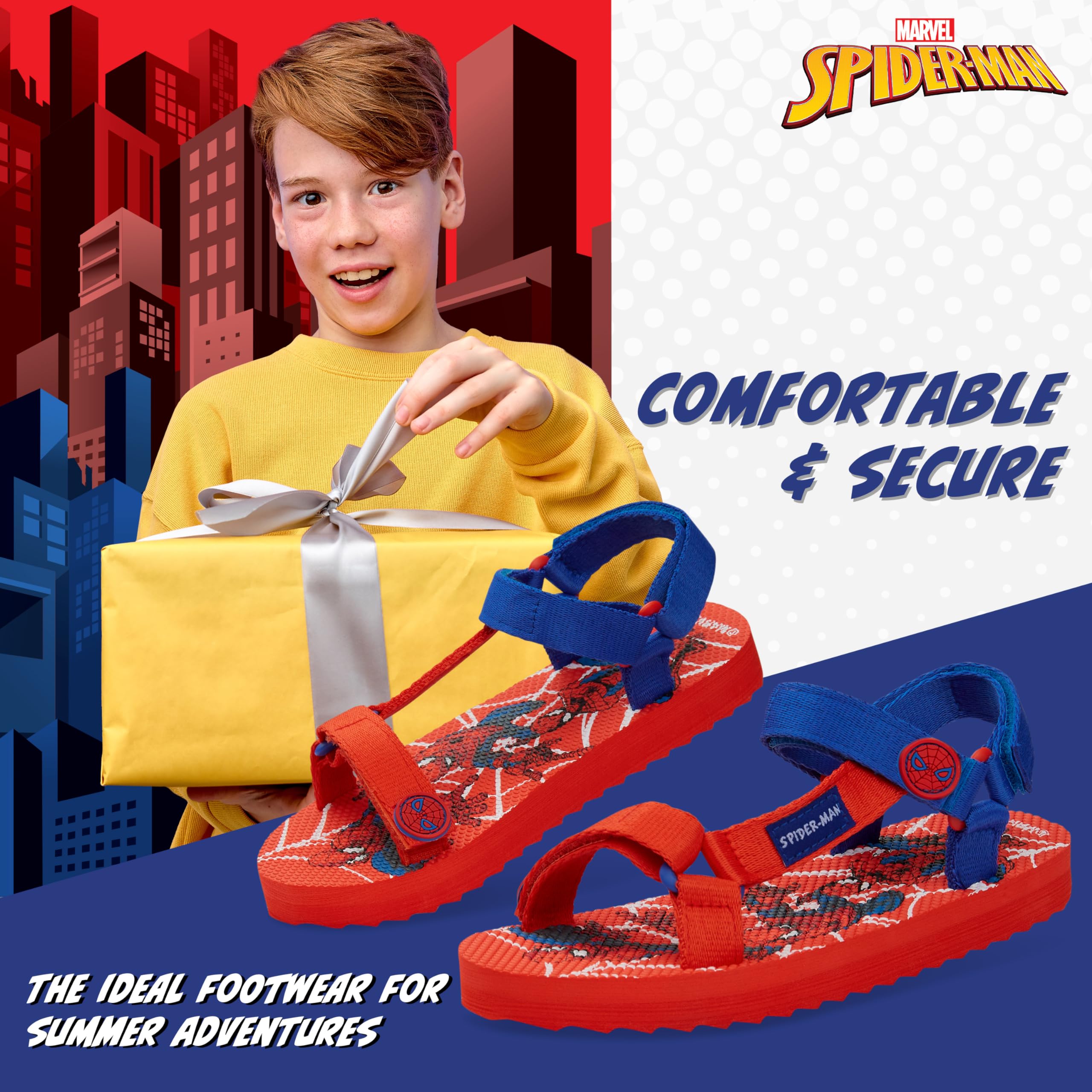 Marvel Sandalias Niño, Zapatos de Verano con Correas Ajustables - Regalos para Niños