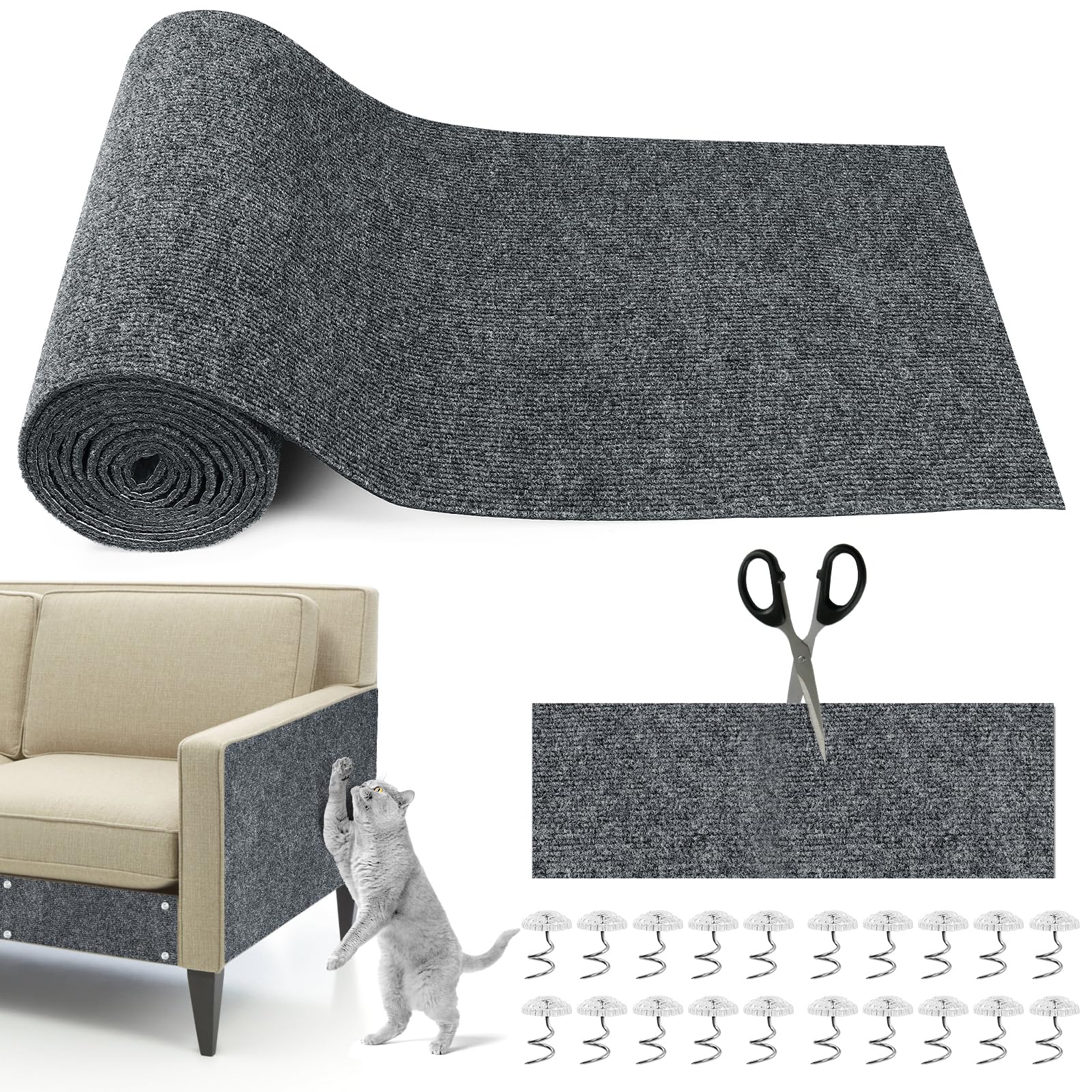 Chats grattoir autocollant 300cm DIY protection canape tapis mur anti-griffures