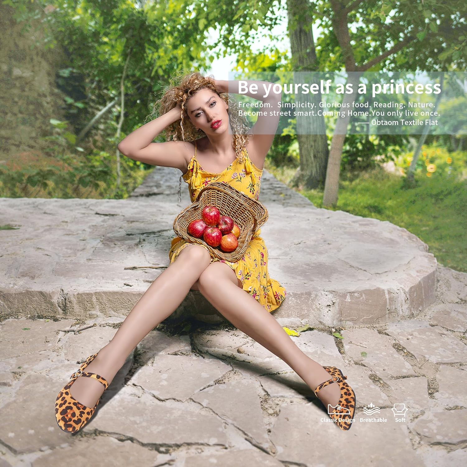 Obtaom Mary Jane Flat Shoes Round Toe Ballet Flats for Women Dressy Fabric Business Flats Comfortable Classic Strap Flats for Office - Image 2