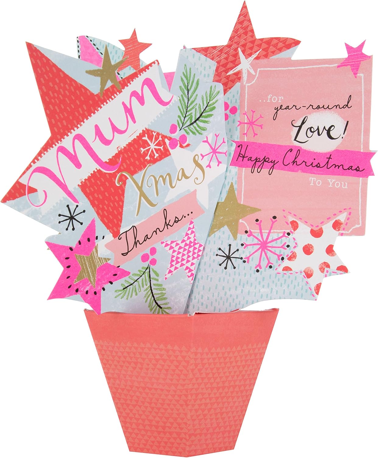 Hallmark Medium Pop Up Mum"Thanks" Christmas Card