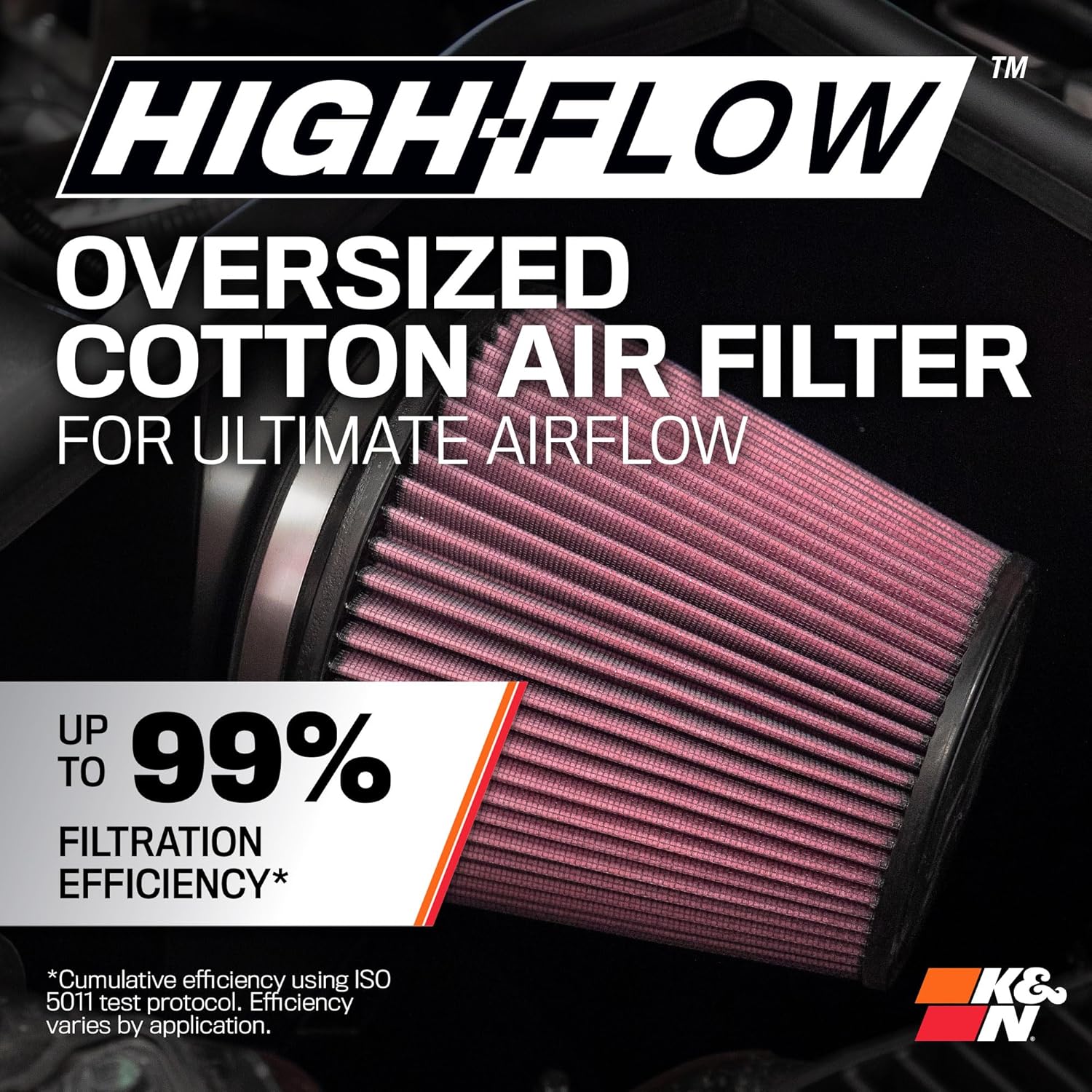 K&N Cold Air Intake System: High-Flow Air Filter, Increase Performance & Towing: Compatible with 2023-2025 Chevrolet/GMC: Colorado, Canyon, 63-3122