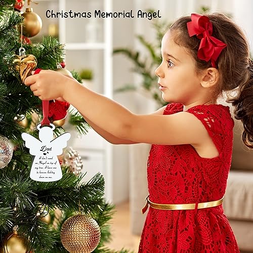 Miniatura 2 de Adorno conmemorativo de ángel de Navidad, Tengo un ángel en el cielo, adorno conmemorativo para papá, adorno conmemorativo para árbol de Navidad,