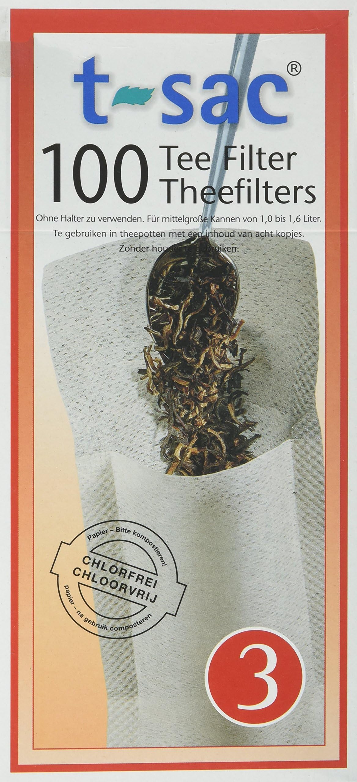 TSac Tea Filters, Size 4 (612 Cups), 100count Box (4