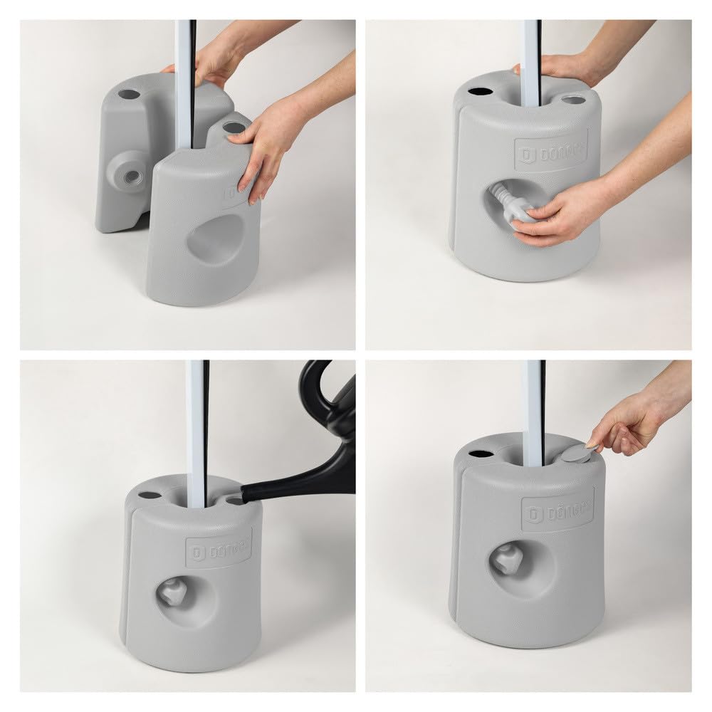 Dönges Dönges Pavillon Standfüße 4er-Set Grau - Befüllbare Gewichte für sicheren Halt - Robuster Kunststoff I Wetterfest - Ideal für Zelte, Pavillons & Outdoor-Events