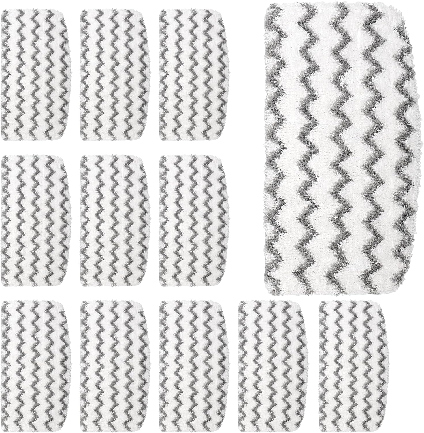 F Flammi 12 Pack Microfiber Mop Replacement Pads for Shark Steam Mop S1000/S1000A/C/WM/S1001C & S2001 with Professional Scrubbing Strips – Washable Reusable for Hardwood/Tile/Laminate