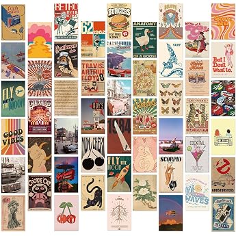 Pack of 50 Vintage Travel Postcards Set Poster Cards Wall Decoration Bedroom Cards Decoration Aesthetic Mini Poster B