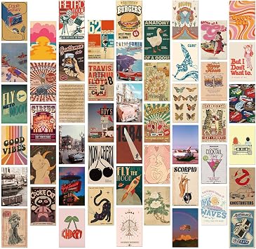 50pcs Vintage Travel Postcards Ins Posters Cards Wall Art Decoration Post Card Set Retro Greeting Cards Scrapbooking Paper for DIY Craft Home Decor B
