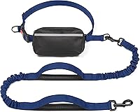 Vista 42 de iYoShop Correa de perro manos libres con bolsa con cremallera, asas acolchadas dobles y bungee duradero para caminar, trotar y correr con tu perro
