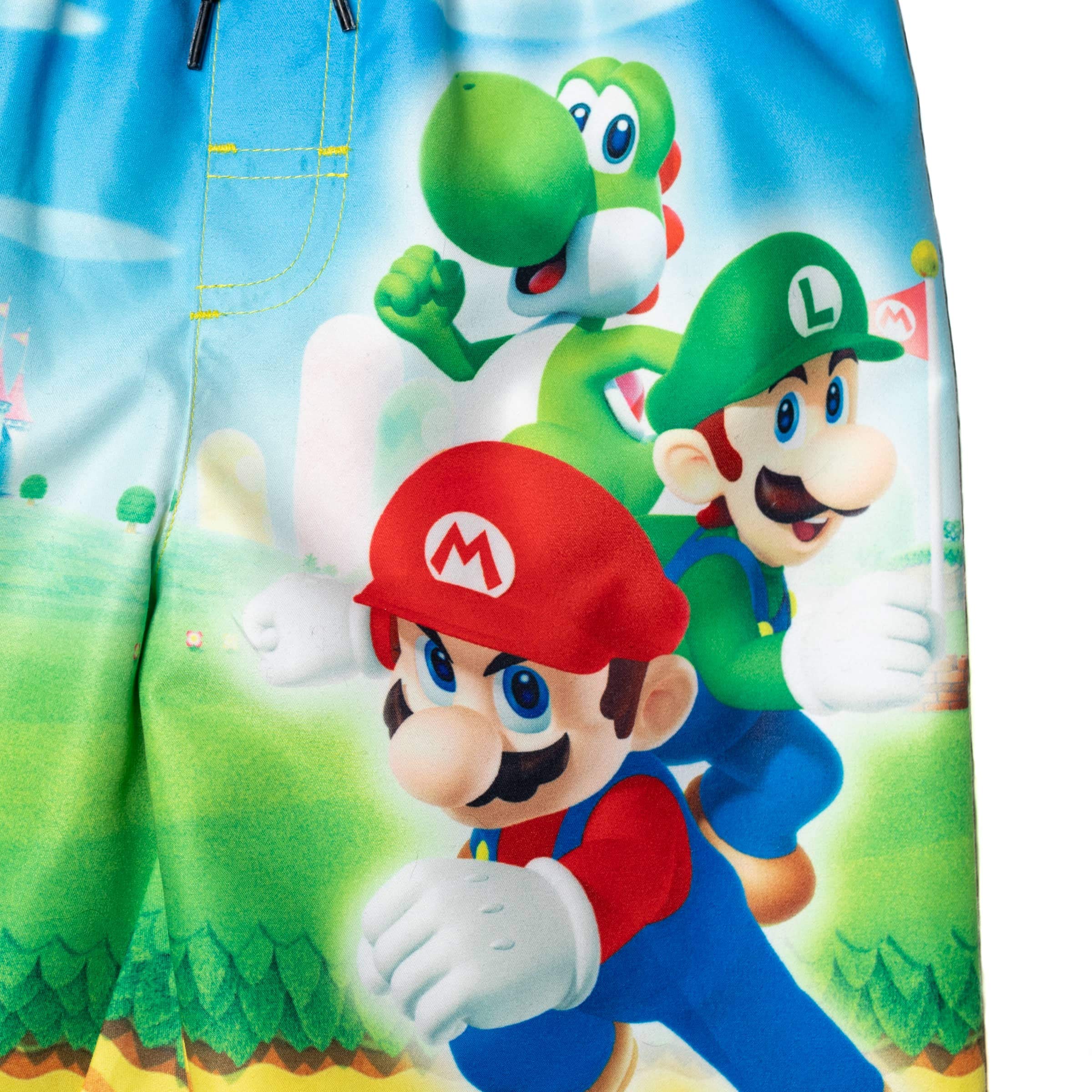 Short De Bain Super Mario Garçon - Maillot De Bain Luigi - Polyester Séchage Rapide - Tailles 3-14 Ans