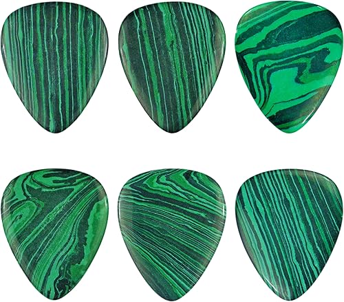 Miniatura 3 de Público de guitarra o bajo de piedra de malaquita verde, calibre ultra pesado de 0.118 in, forma 351, espectro exótico especial hecho a mano,