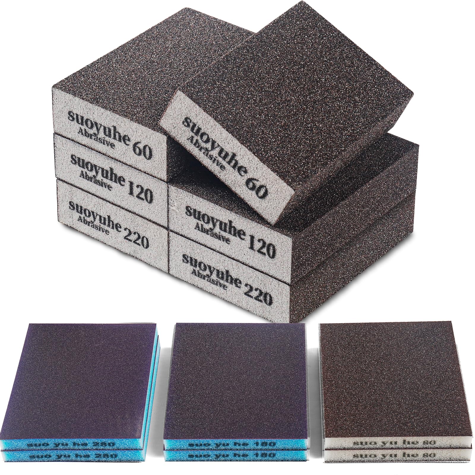 Schleifschwämme 6er Set - Verschiedene Körnungen Für Holz & Metall, Wiederverwendbar