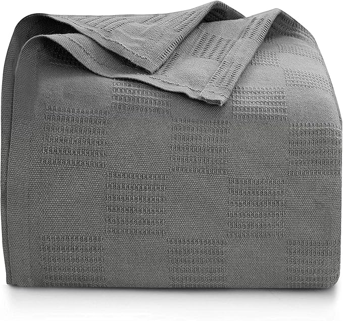 Oakias Cotton Blanket Queen Grey Premium Quality Thermal