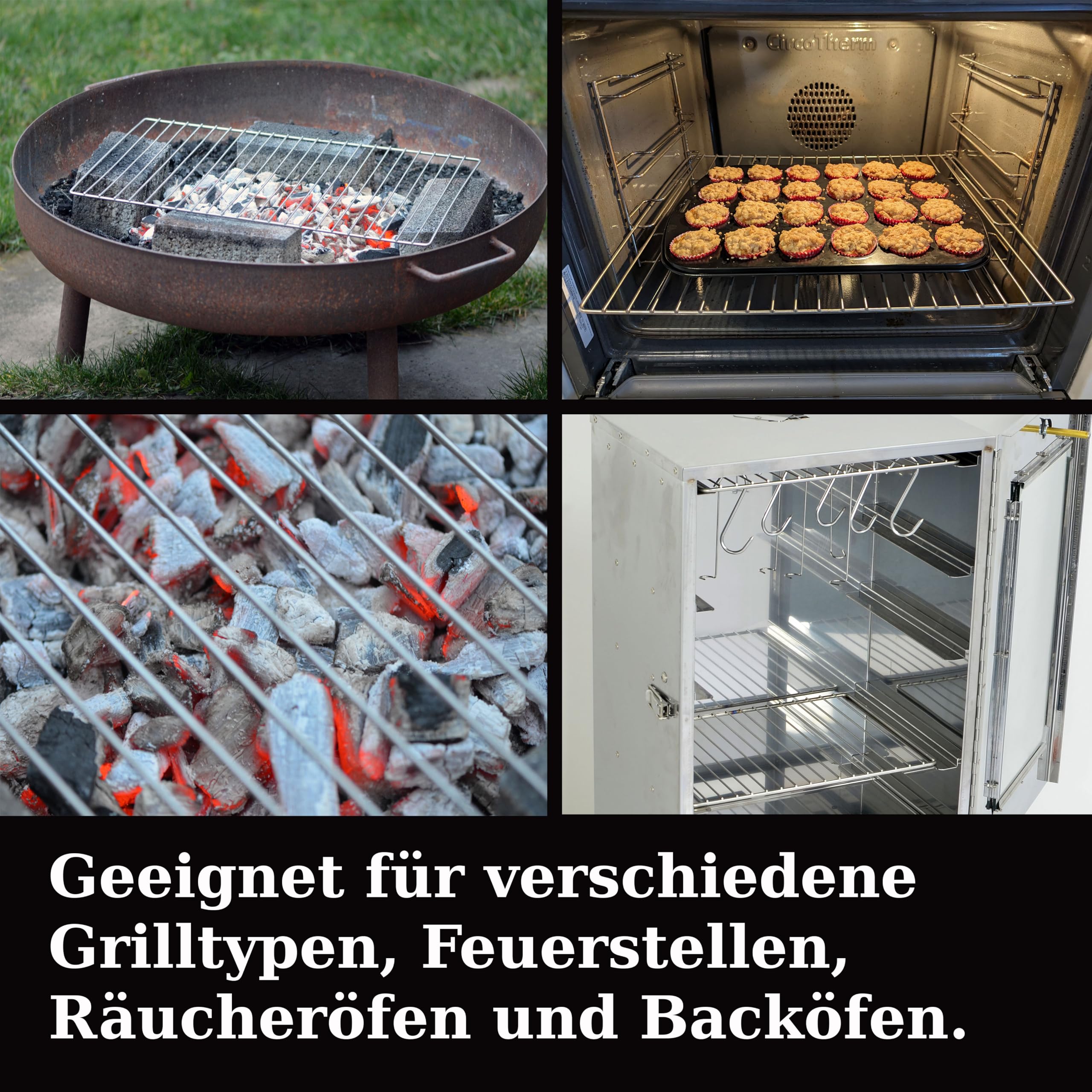2 pièces de grille de cuisson en acier inoxydable, grille en acier inoxydable, grille, grille de barbecue de différentes tailles (40 cm x 30 cm)