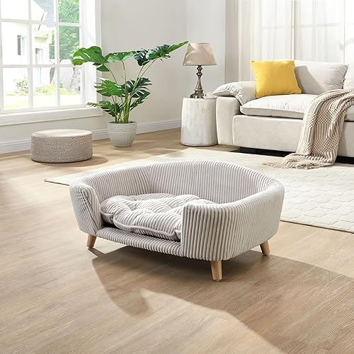 Christopher Knight Home Elroy - Cama ortopédica para perros, sofá cama elevada para perros pequeños, sofá cama de espuma de apoyo para mascotas con