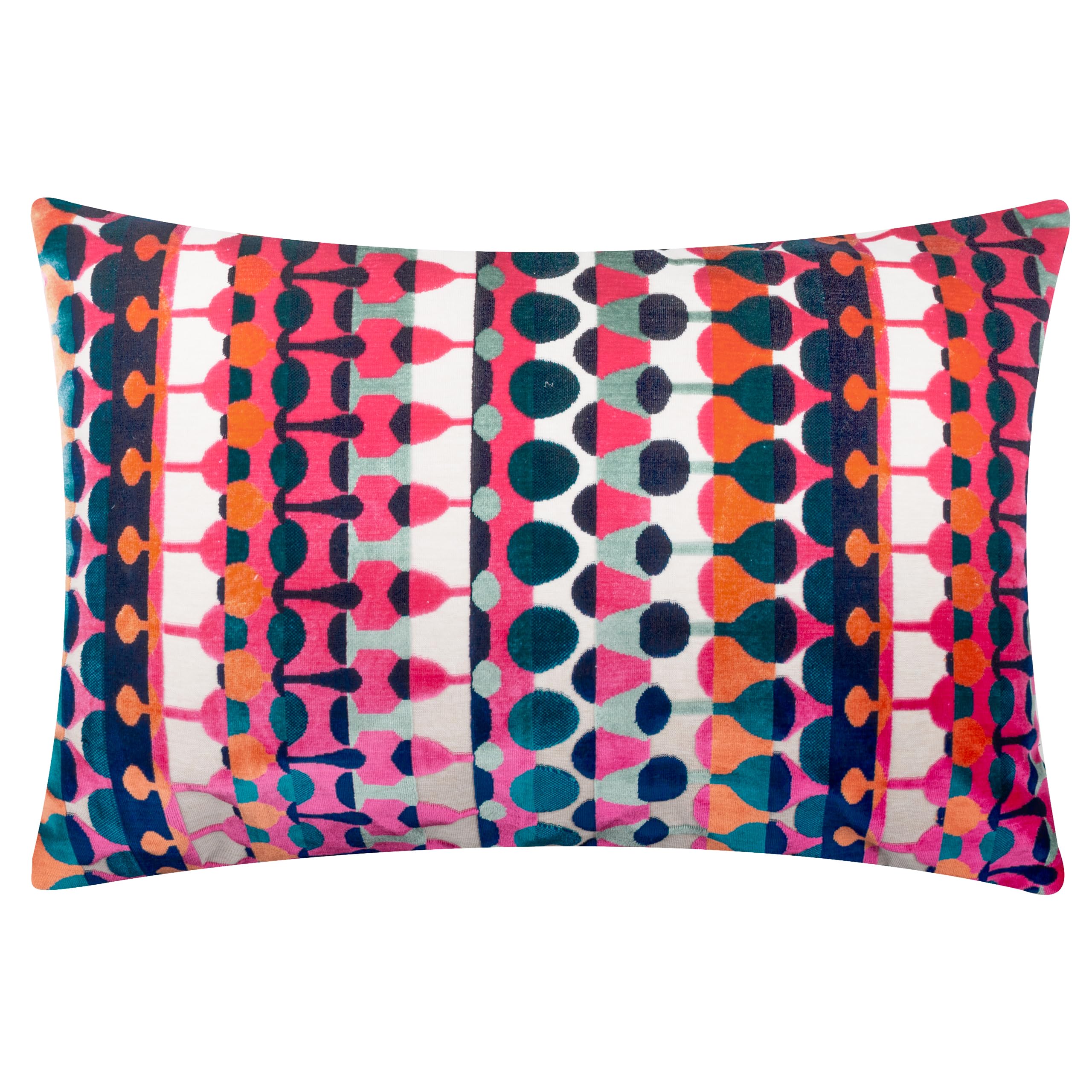 furn. Metro Abstract Cushion Cover – Geometric Velvet Jacquard Decorative Case (Multicolour – 40x60cm)