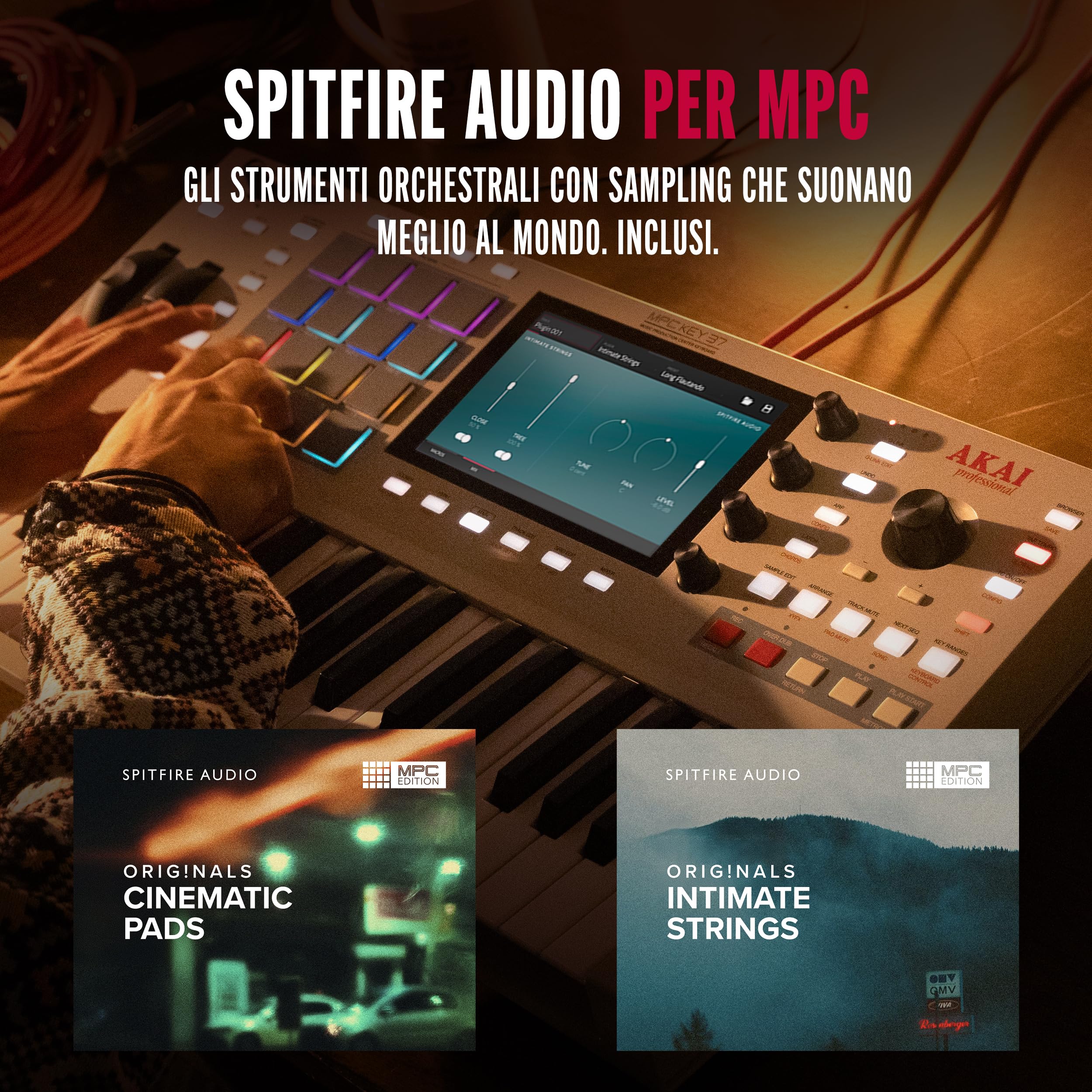 Akai Professional MPC Key 37 G2 Tastiera di produzione standalone Next-Gen | Sintetizzatore per producers, sampling & sequencing, con USB-C, 37 tasti, 16 pad MPC, processore 8-core, 4 GB RAM