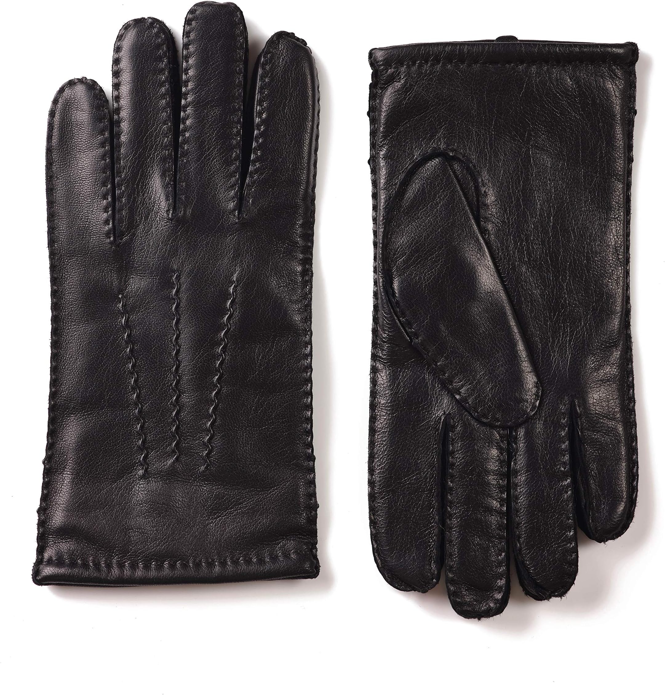 Men's Classic Vintage Tweed Back Leather Gloves