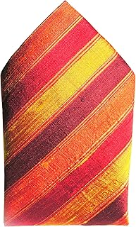 Sultan Stripes Silk Pocket Square, 100% Silk Dupioni - Full-Sized 16