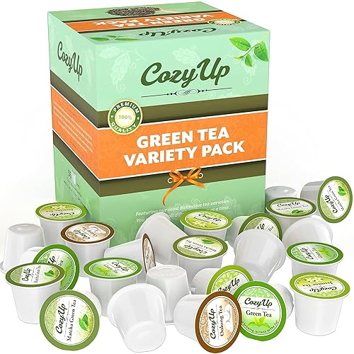 Miniatura 4 de Cozy Up  4 sabores  Tés verdes surtidos  Cápsulas compatibles con cafeteras Keurig K-Cup  Té verde matcha, té verde, té verde jazmín, té Oolong  36
