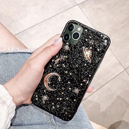 Miniatura 2 de Bonitec Funda para Apple iPhone 11 Pro Max 3D Bling Planet Glitter con Space Sparkle Moon Star Universe Flexible Soft TPU Protección a prueba de