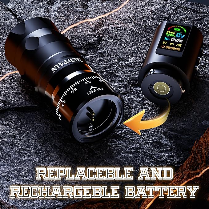 Kit Máquina Tatuar Rotativa Inalámbrica Pro 9500RPM Batería miniatura 4