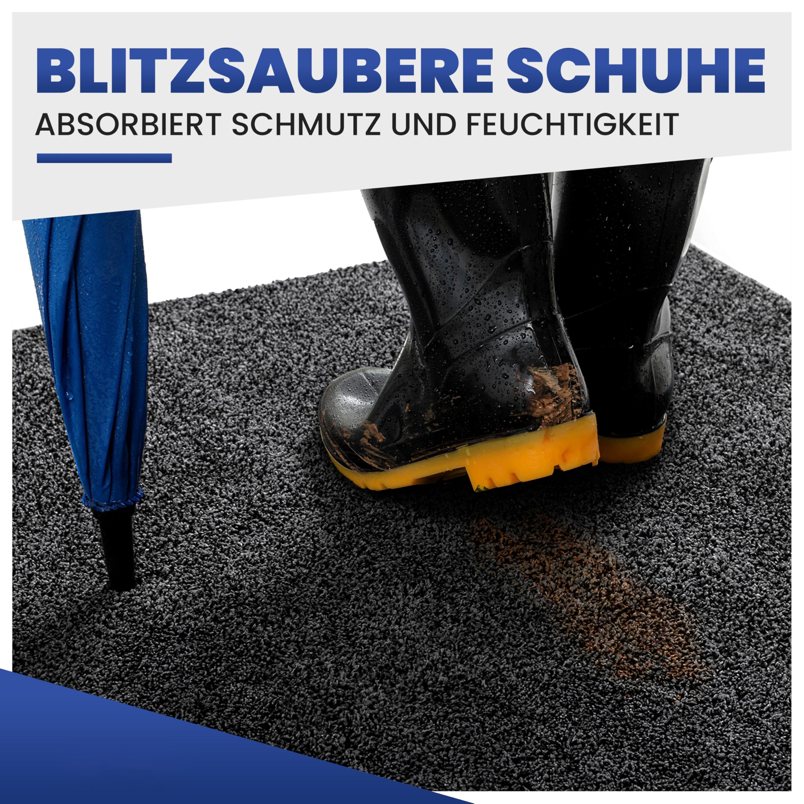 Mibao Fußmatte innen - flauschig & saugstark - Schmutzfangmatte