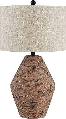 Miniatura 4 de SAFAVIEH Lighting Collection Detris - Lámpara de mesa moderna rústica de 26 pulgadas, color marrón, para dormitorio, sala de estar, oficina,