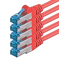 1aTTack.de 3 metri - rosso - 5 pezzi - Rete Cavi Cat6a S-FTP CAT 6a doppia schermatura