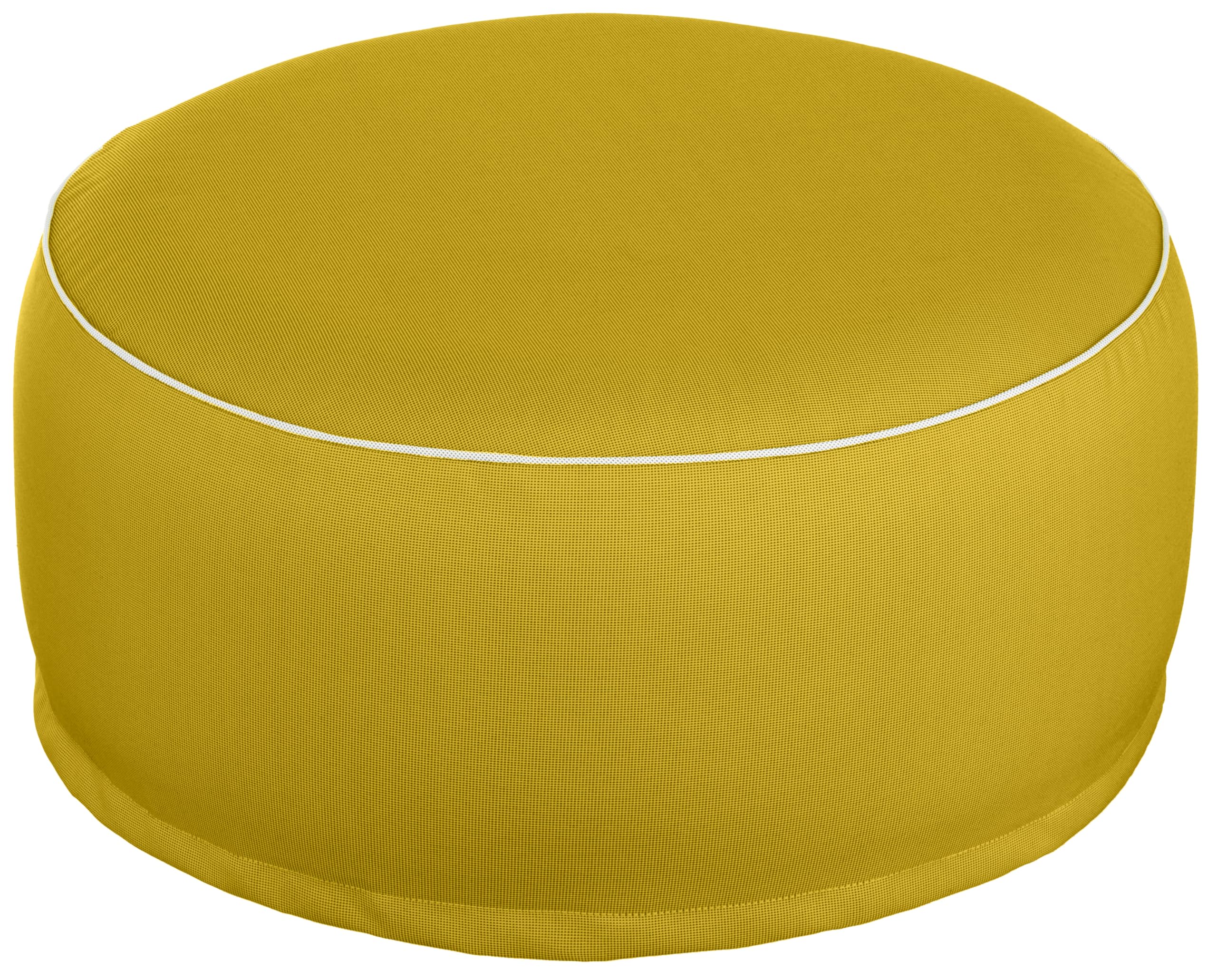 Brandsseller Puf hinchable para exteriores, 55 x 25 cm de diámetro, resistente al agua, para jardín, terraza, salón y playa, resistente a la intemperie y fácil de limpiar, color amarillo
