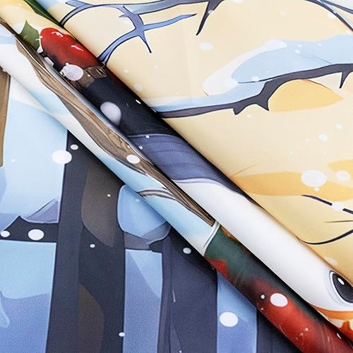 Miniatura 8 de LB Tapiz navideño de muñeco de nieve, muñeco de nieve de granja con copo de nieve cardenal para dormitorio, bosque de nieve de invierno, tapiz