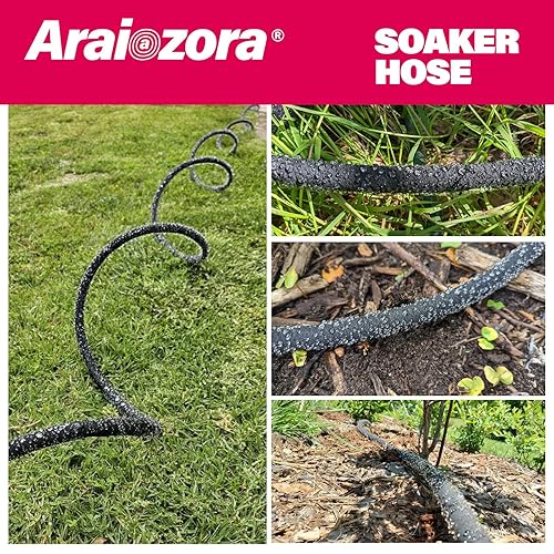 Miniatura 5 de Manguera de remojo de 15 pies para camas de jardín, conector de latón macizo resistente de 12 pulgada, riego por goteo para cama de flores y patio,