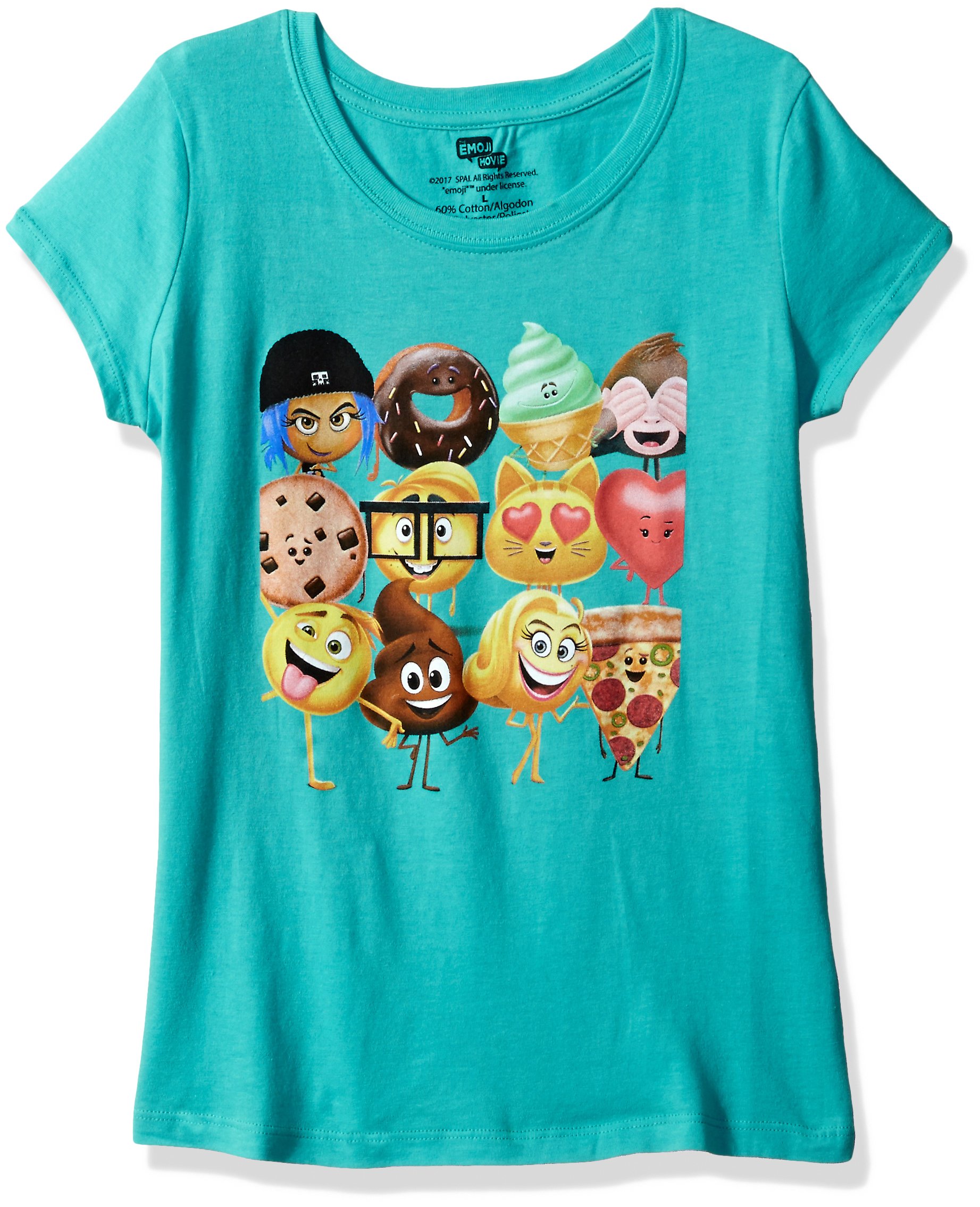 Emoji Movie Girls' Character Super Group Short Sleeve T-Shirt