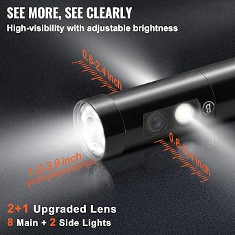 Happybuy Borescope Camera, Triple Lens Endoscope with 4.5 1080P Screen, 10 LED Lights, IP67 Waterproof, 16.5FT Cable, 32GB Card Drain Snake, Plumbing, Auto Inspection
